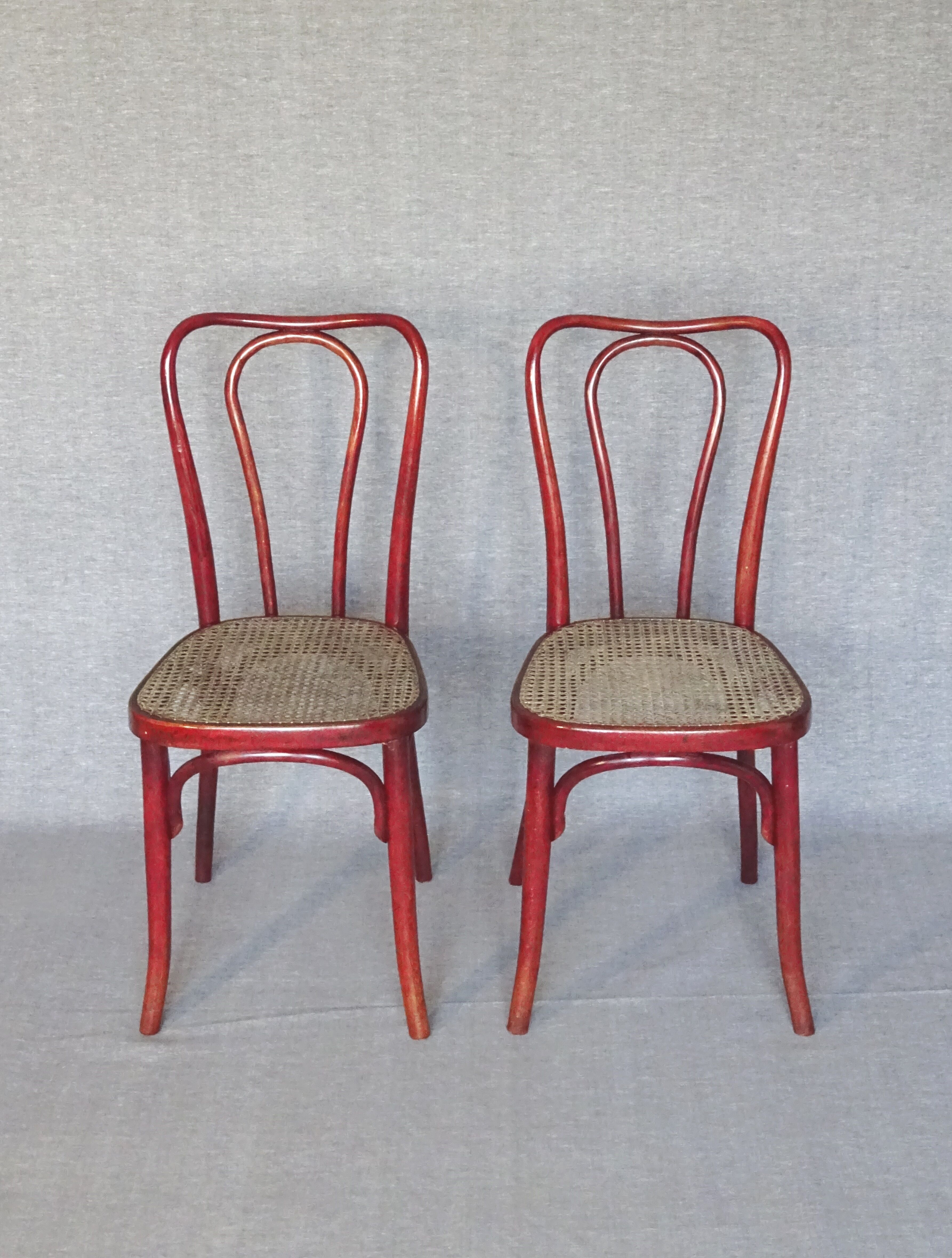 Set of 2 chairs tanned Bistrot by Thonet N°A49 - 1925 -