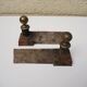 Old Neoclassical Cast Iron Andirons: Ball on Column