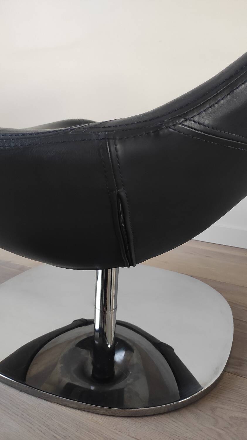 Pair of Tirup Ikea leather armchairs