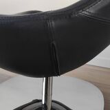 Pair of Tirup Ikea leather armchairs