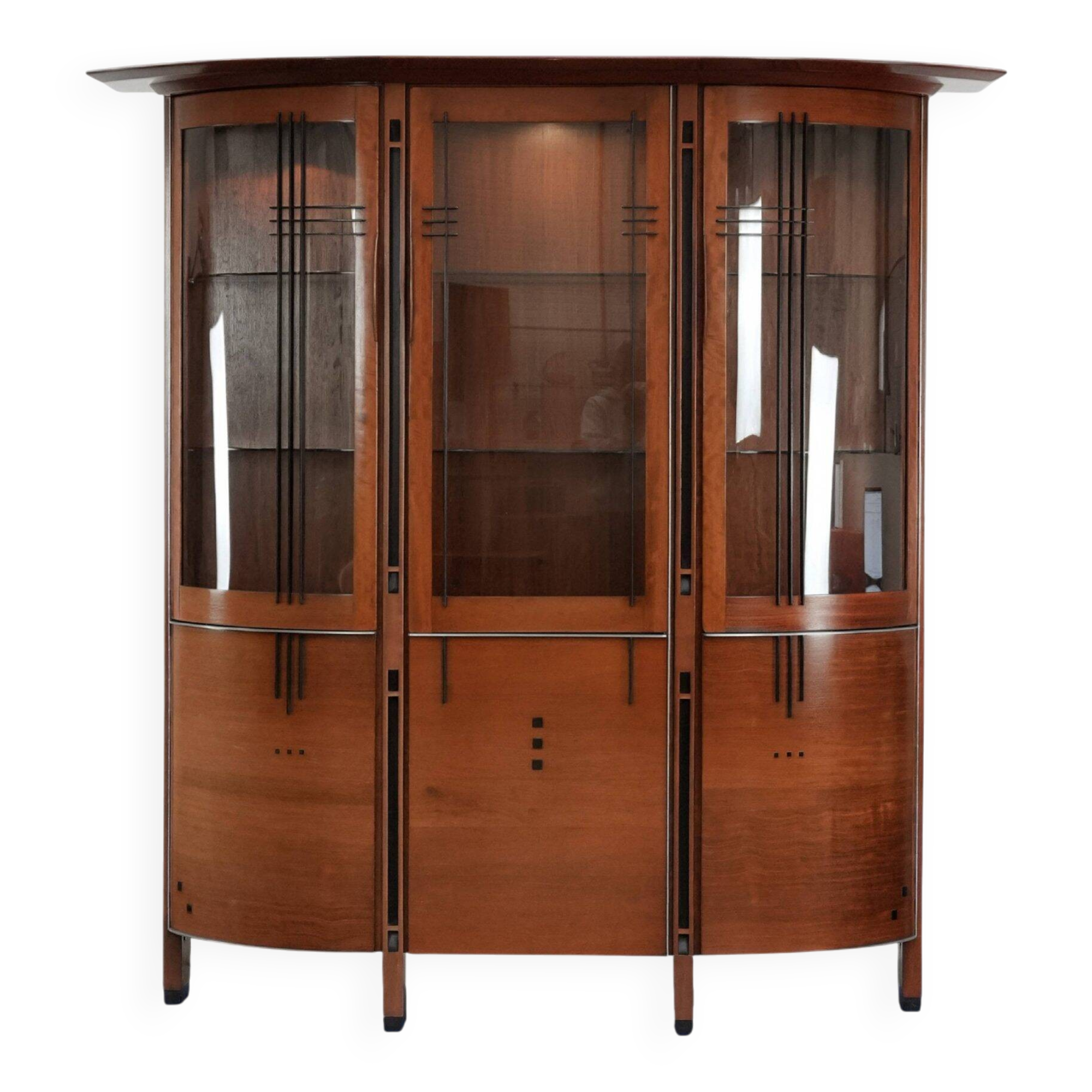 Grand meuble vitrine Art Déco / buffet avec éclairage de luxe