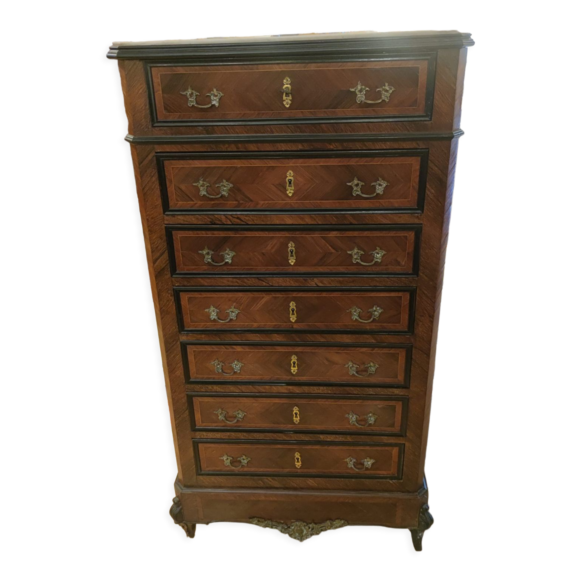 Weekly cabinet in rosewood from Rio and India and blackened pear Napoleon III