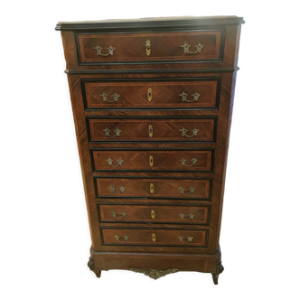 Weekly cabinet in rosewood from Rio and India and blackened pear Napoleon III