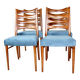 Danish vintage chairs blue turquoise vintage - set of 4 - great set