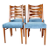 Danish vintage chairs blue turquoise vintage - set of 4 - great set