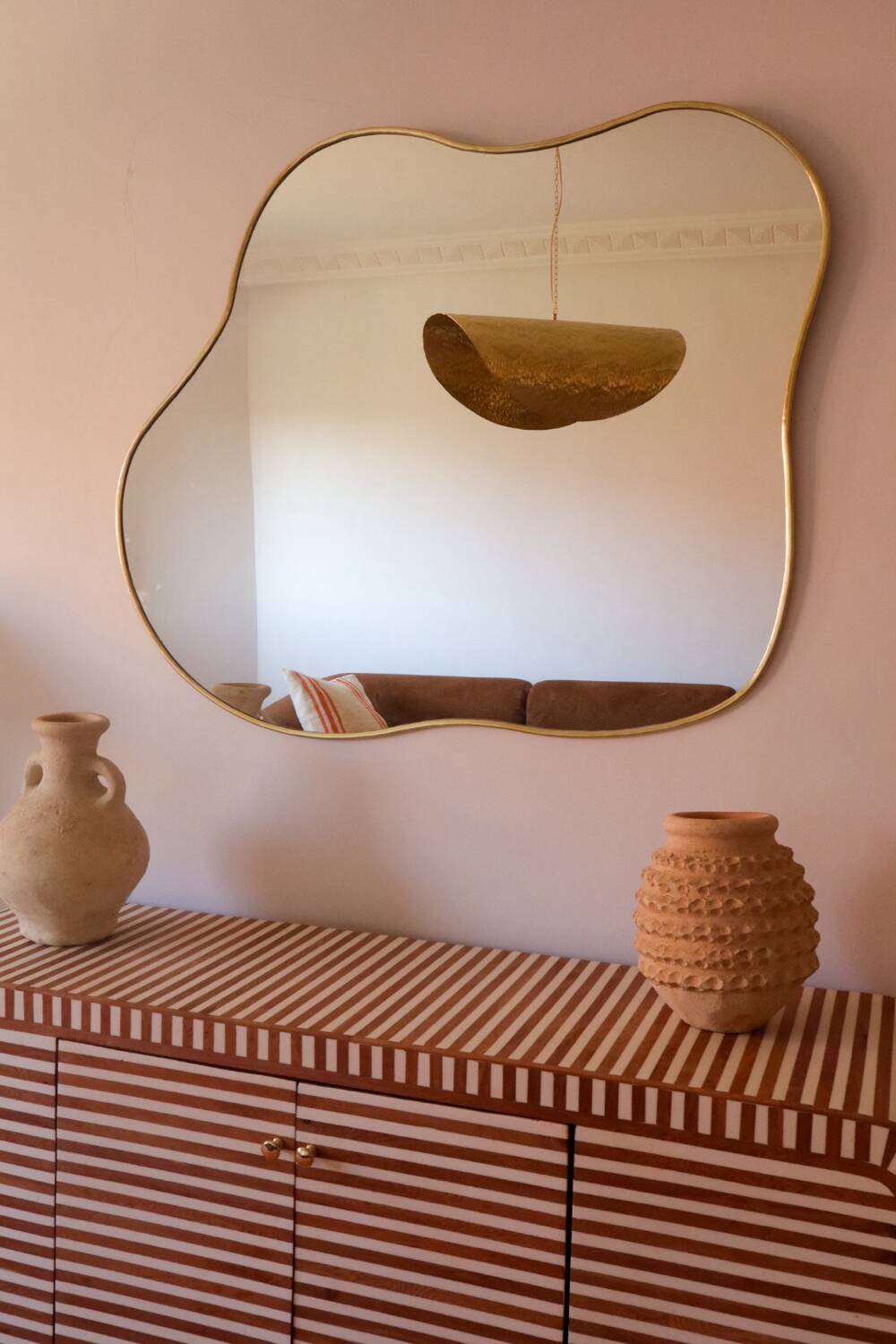 Abstract Organic Brass Mirror