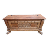 Wooden chest with lion paws