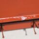 Antique workshop shelf with 6 hooks