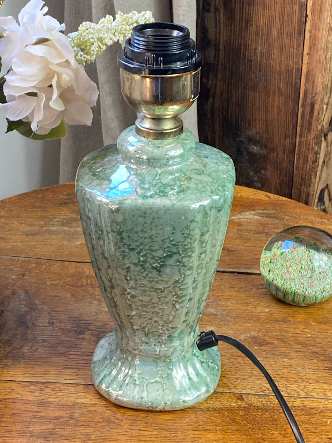 Marbled porcelain lamp base