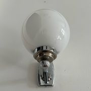 Vintage wall lamp, chromed metal and opaline, France 1970
