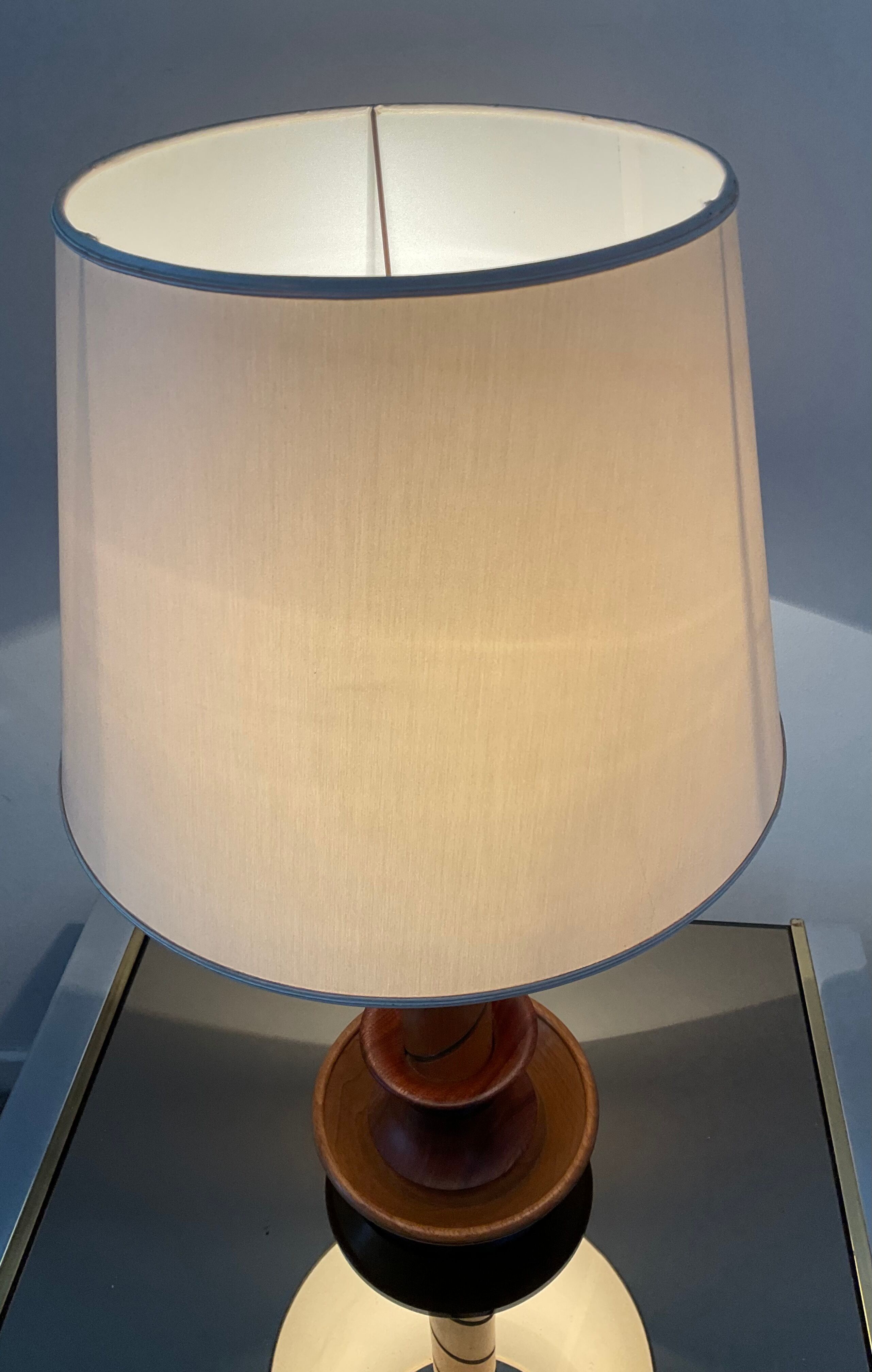 Lampe vintage en bois années 60-70