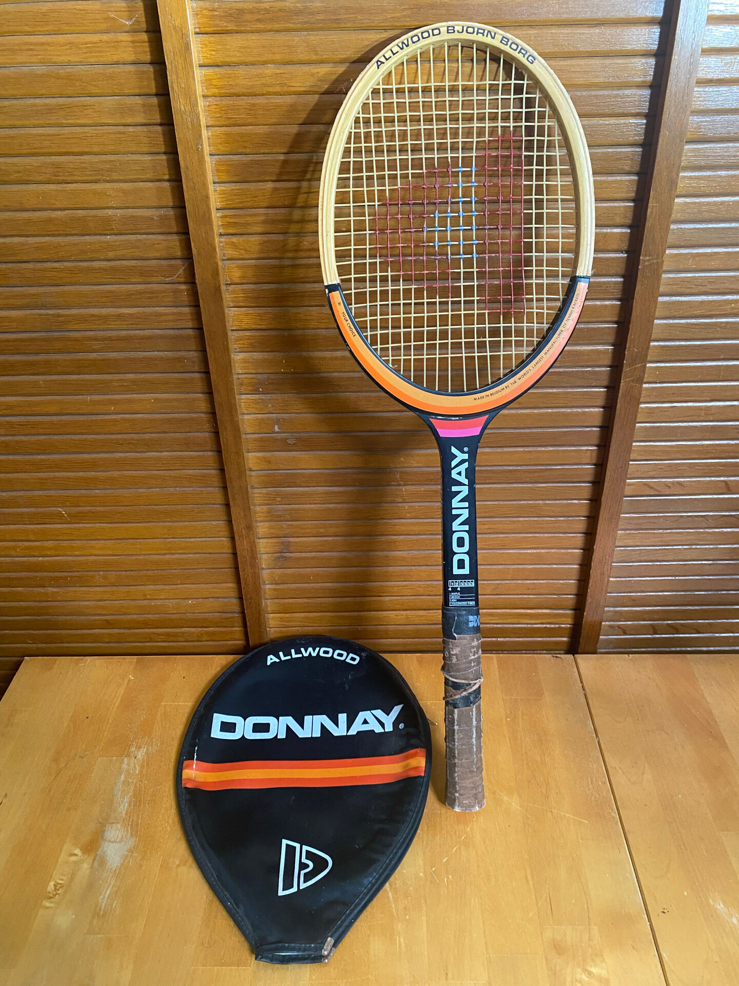 Vintage donnay bjorn borg wooden tennis racket + cover