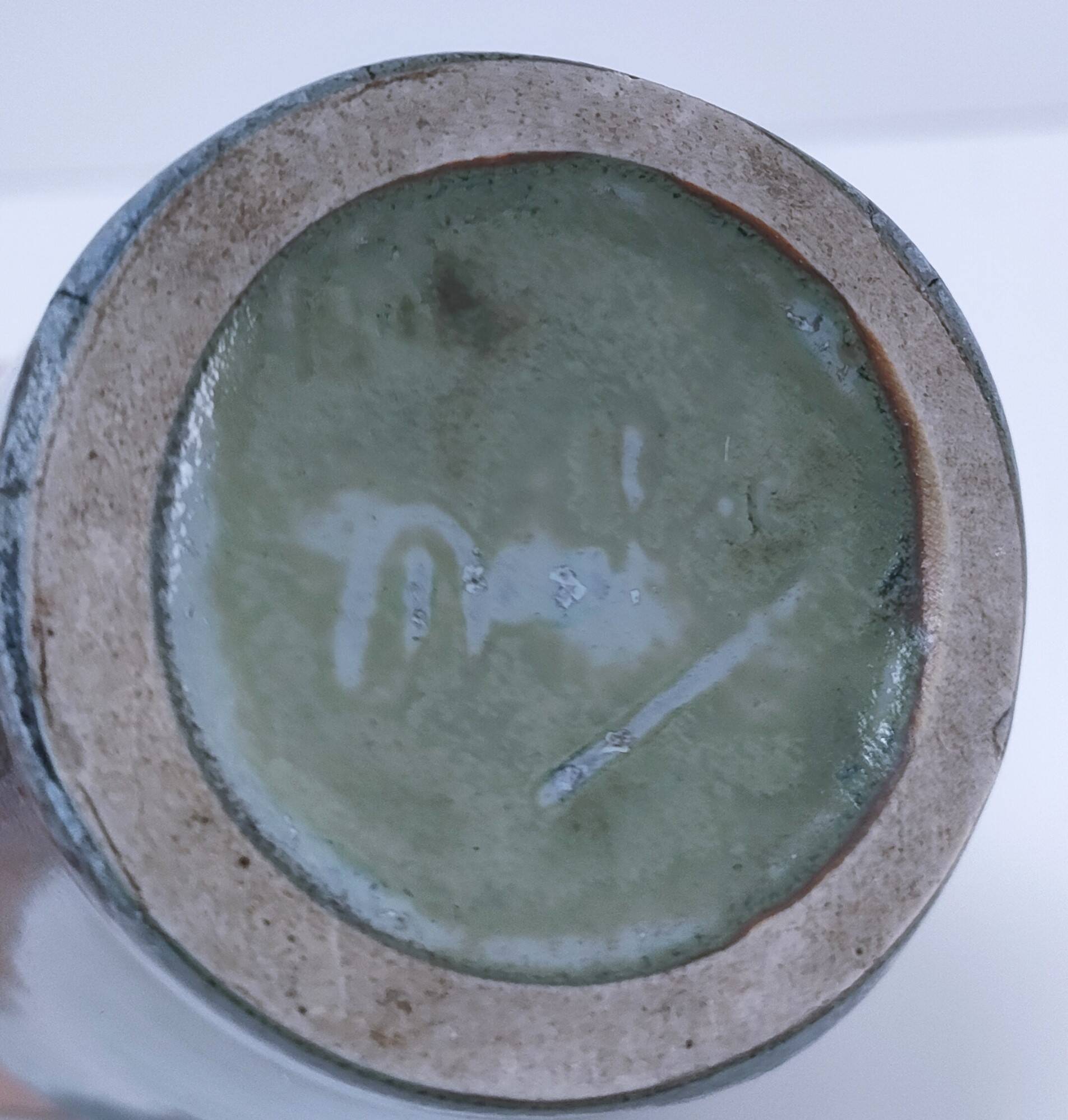 Denbac enameled stoneware vase signed 1930s