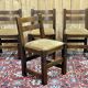 Suite de 4 chaises brutalistes en chêne des années 1950