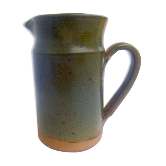 Khaki green enamelled pitcher