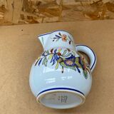 Old pitcher decor rouen geo martel white ceramic vintage flower decor #b644