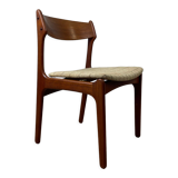 Chaise scandinave vintage d’Erik Buch pour O.D. Møbler, en teck et tissu à carreaux, années 60
