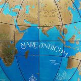 Impressive pair of two giant modern wall globes, world map, diameter 95 inches, 1950s.