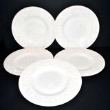 Wedgwood set of 5 Patrician garland England moulded earthenware plates 26.5 cm