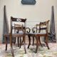 Pair of Armchairs and Pair of Chairs in Mahogany, 20th Century