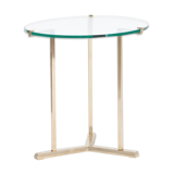 Table d'appoint vintage ronde en laiton