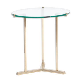 Table d'appoint vintage ronde en laiton