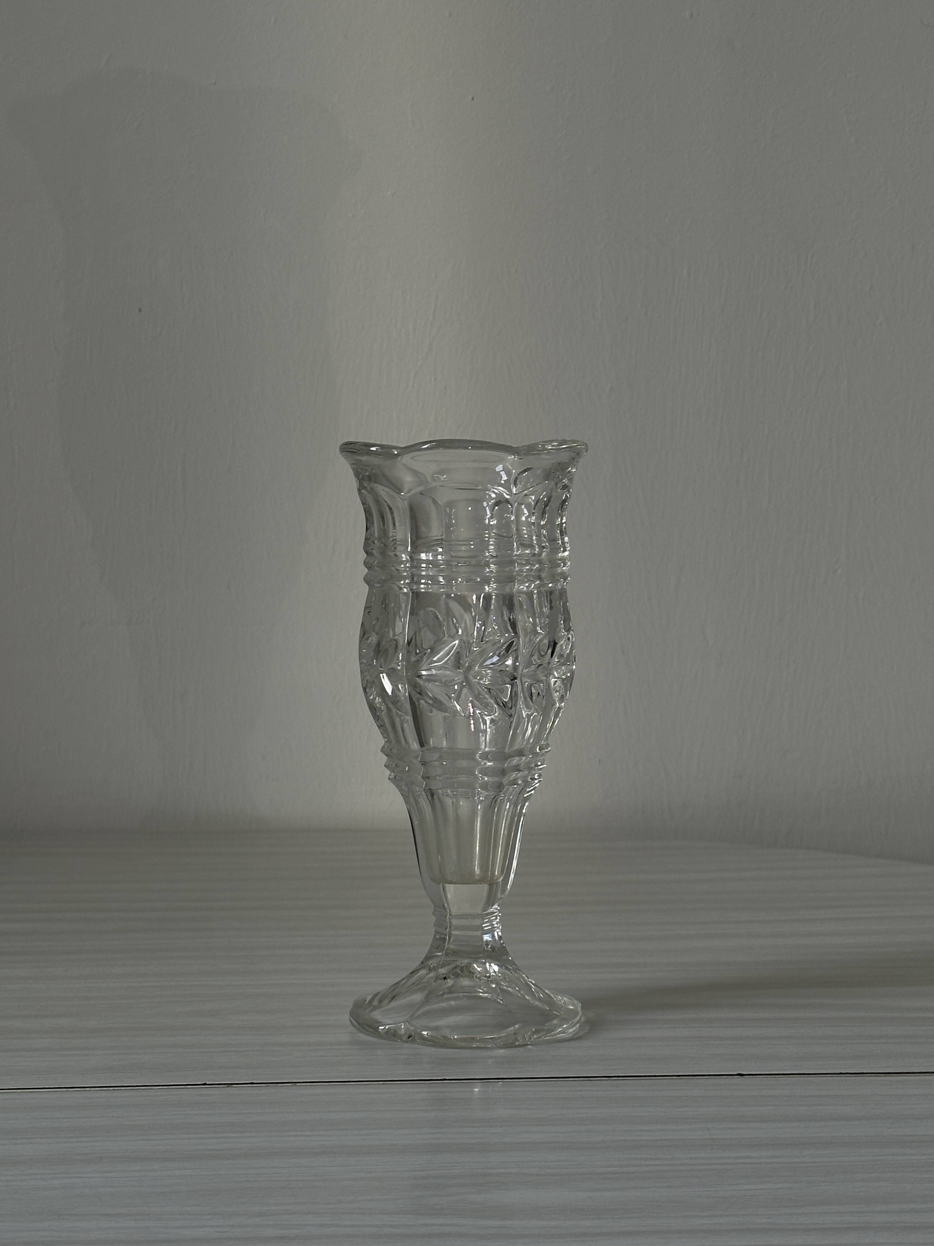 Chiseled crystal vase