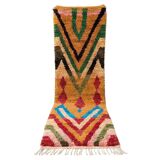 Bright red Berber hallway rug Boujad 75 x 280 cm