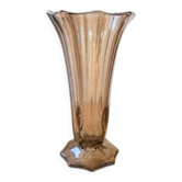 Vintage smoked glass Art Deco vase