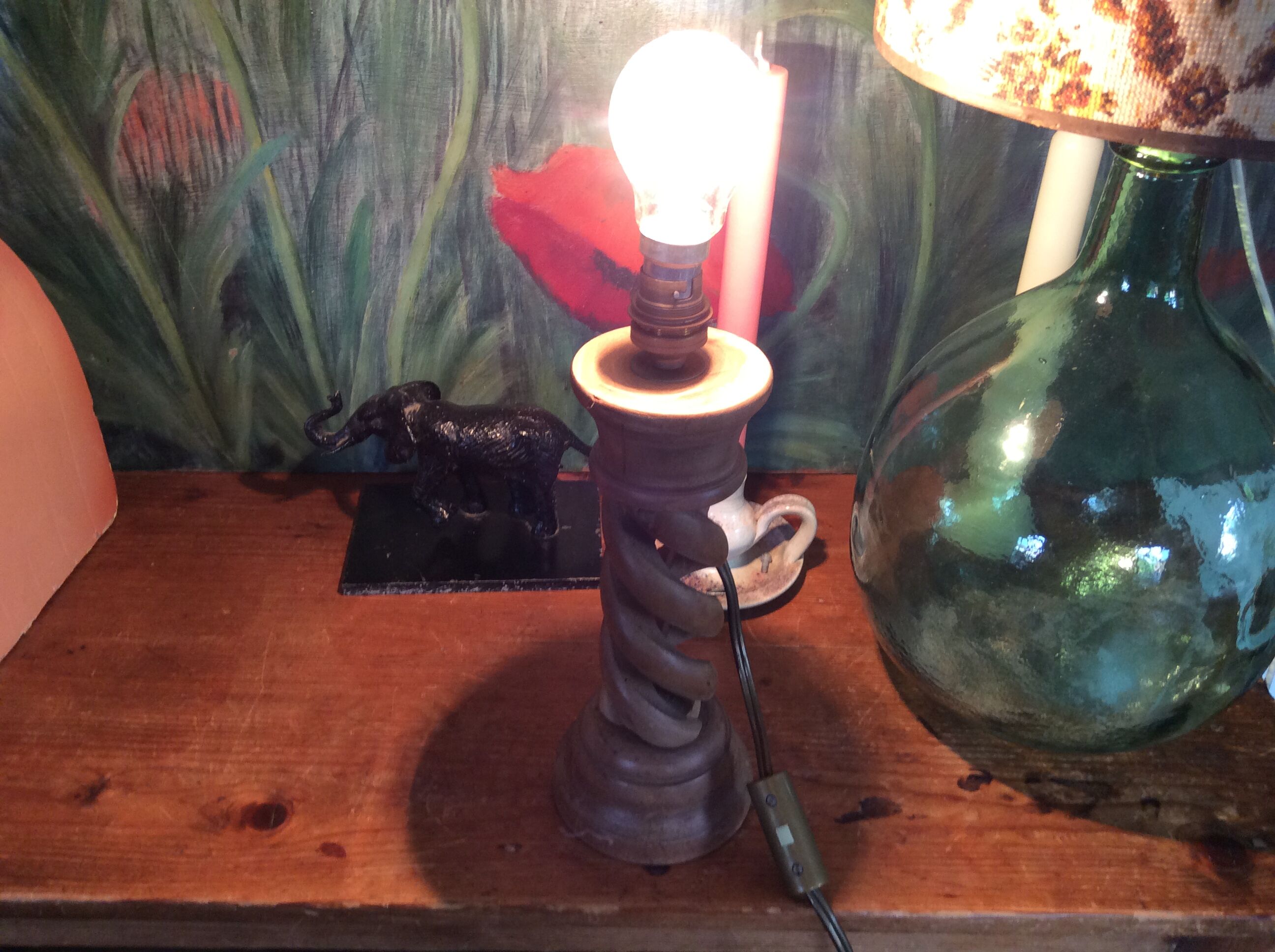 Wooden lamp foot