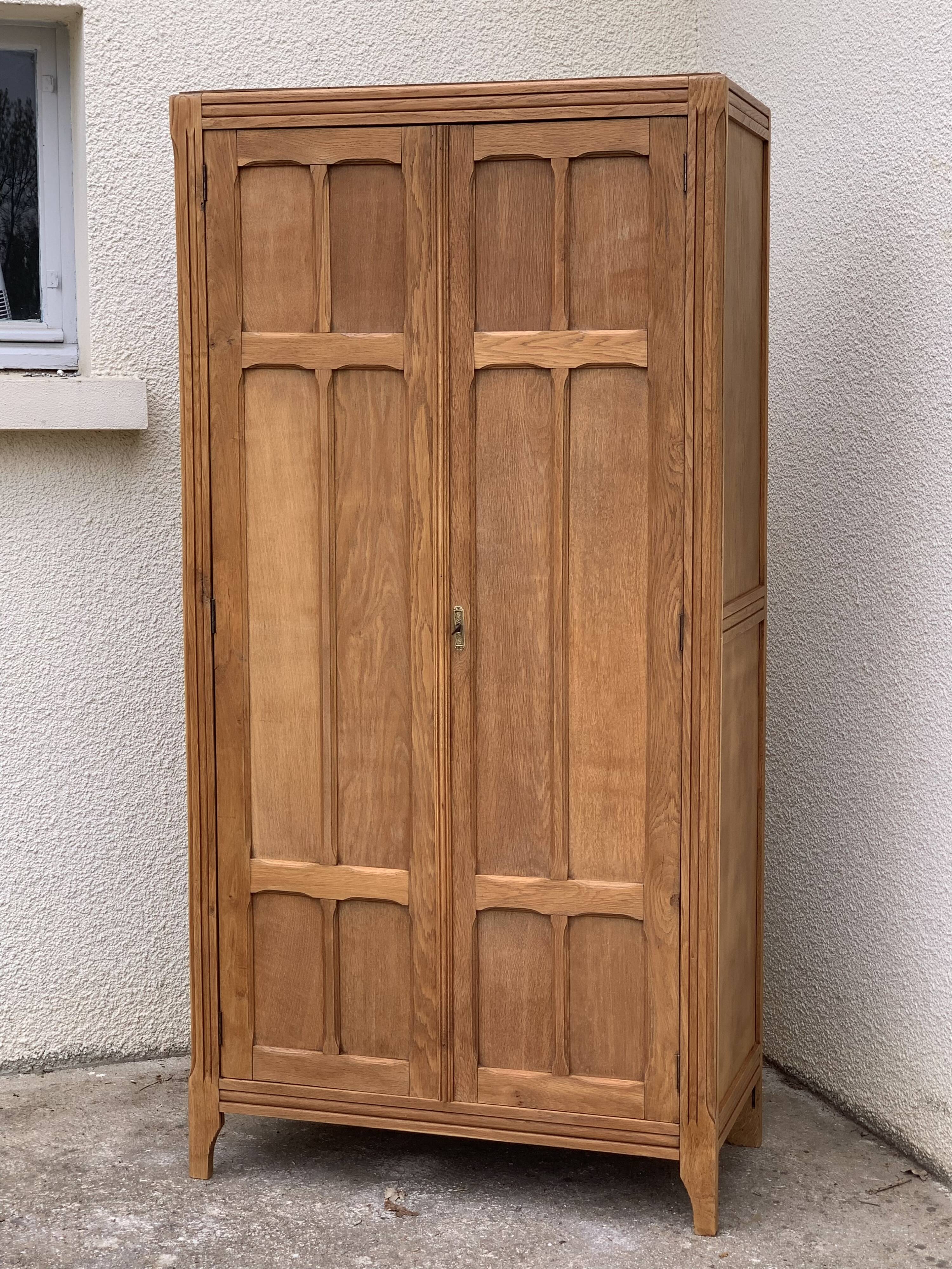Parisian wardrobe paneled 1930 raw wood
