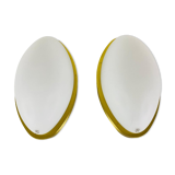 Pair of opaque glass wall lamps by Peill & Putzler, 1970, Germany