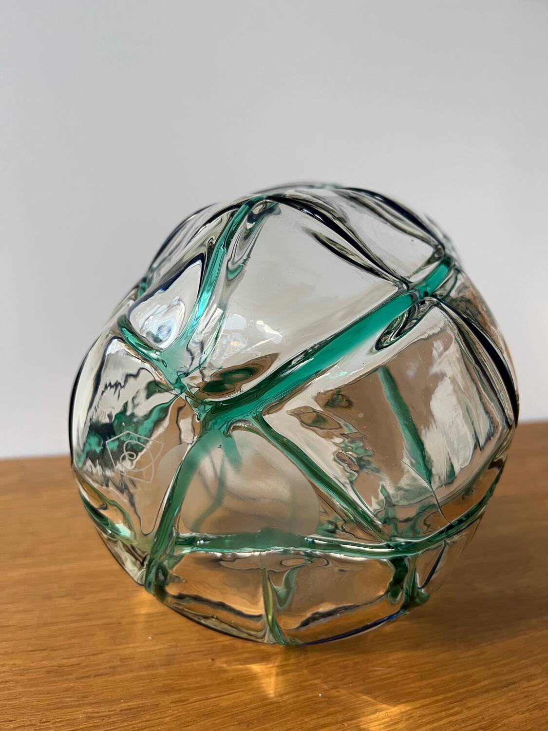 Hand-blown glass vase, "Striped"