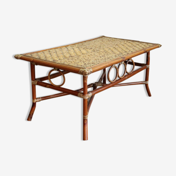 Bamboo and rattan coffee table