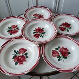 Lot de 6 assiettes creuses Digoin Sarreguemines modèle Cibon