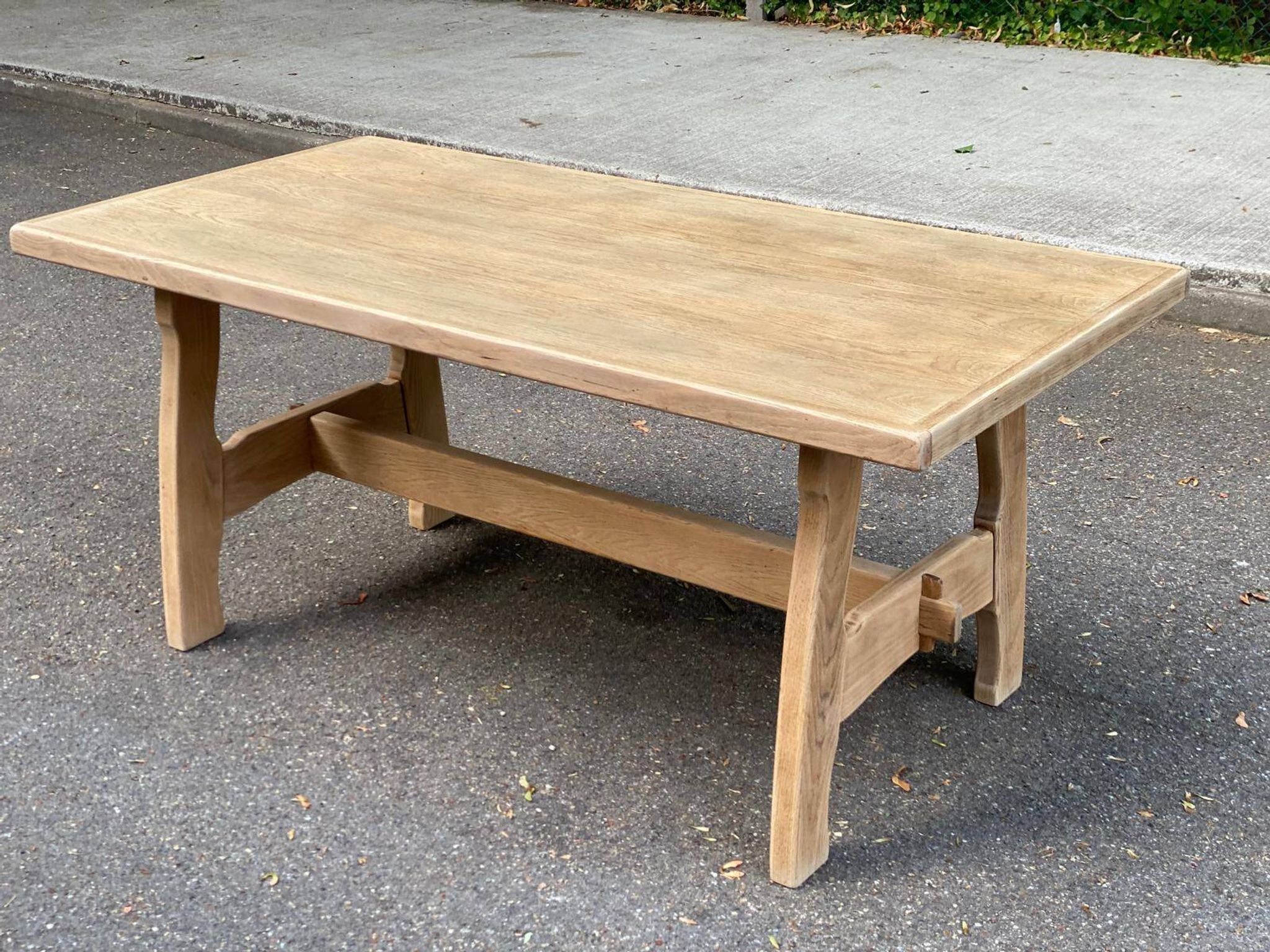 Monastery dining table stripped in oak 170cm 1950s