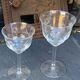 4 verres à vin art déco, motif floral ciselé, verre et cristal