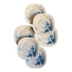 6 dessert plates Gien in blue ironstone, "Birds" service circa 1870 no. 2
