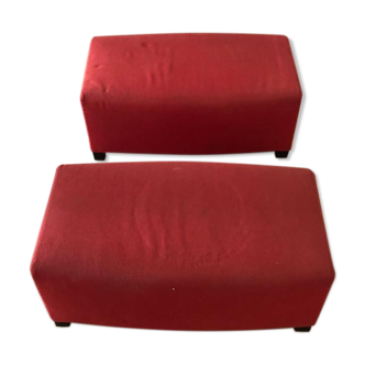 Red poufs