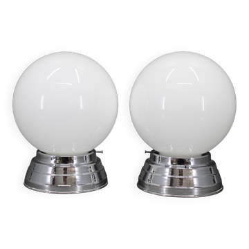 1940s Pair of Art Deco Ceiling or Wall Lights, Czechoslovakia