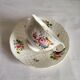 Antique Cup and Saucer in Porcelain with Hand-Painted Floral Decoration