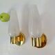 Mid-Century Swedish Wall Lamps in Brass and Glass, 1970, Set of 2