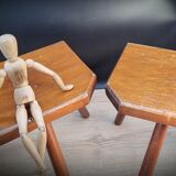 Duo tripod stool solid wood