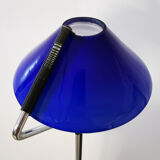 Floor lamp in opaline and marble, Italian work, 1980