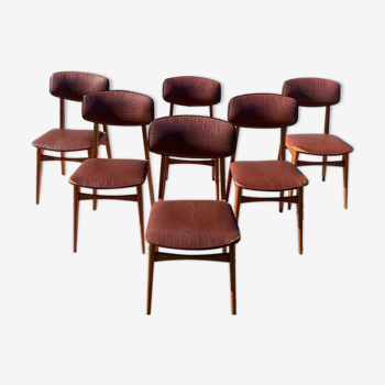 Set of 6 teak chairs