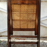 4 vintage wood and canning folding chairs