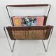 Italian Magazine Rack with Rattan, 1980's