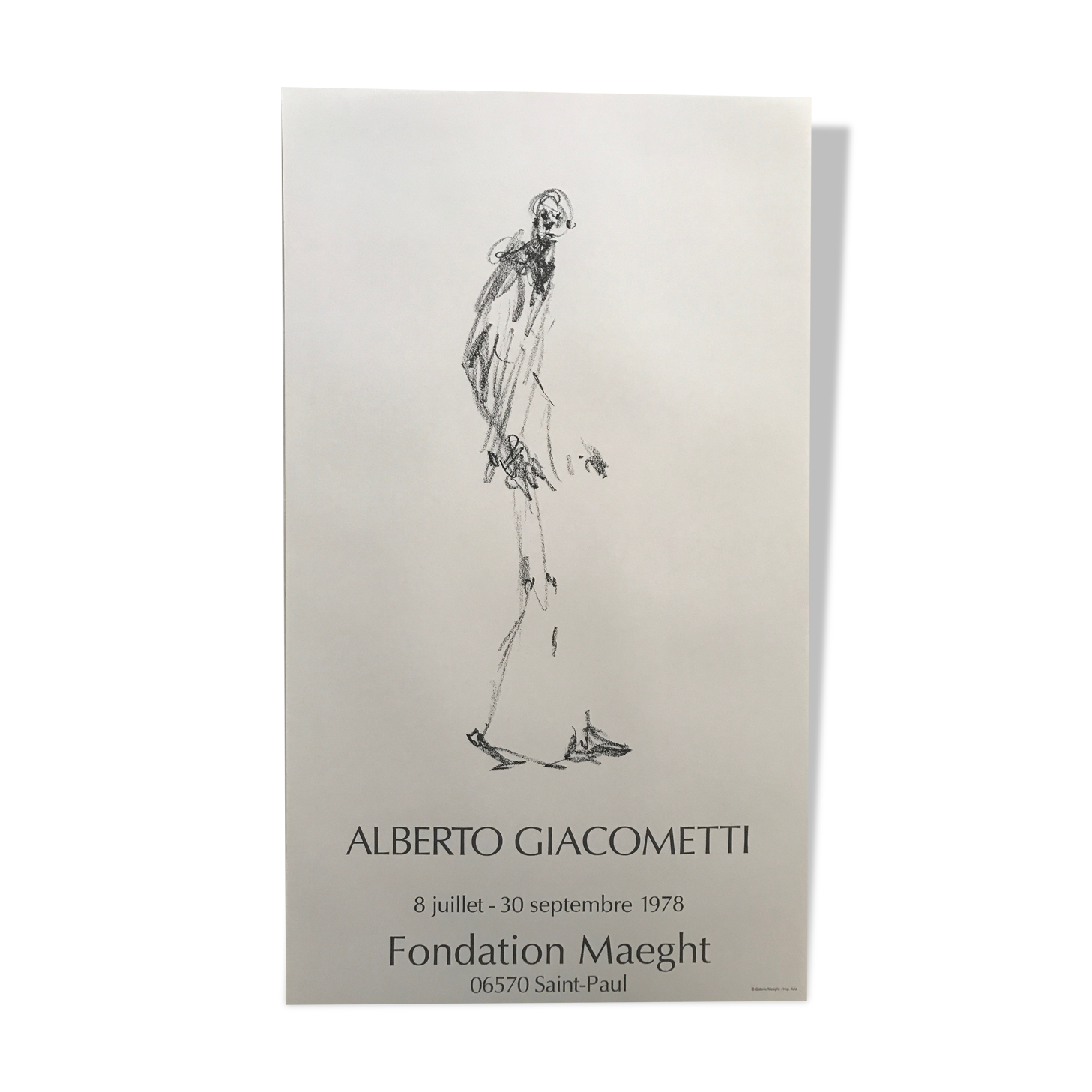 Affiche d'exposition d'alberto giacometti, fondation maeght, 1978
