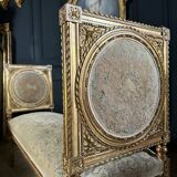 Important Napoleon III Period Bench in Gilded and Carved Wood in Louis XVI Style - 19th Century