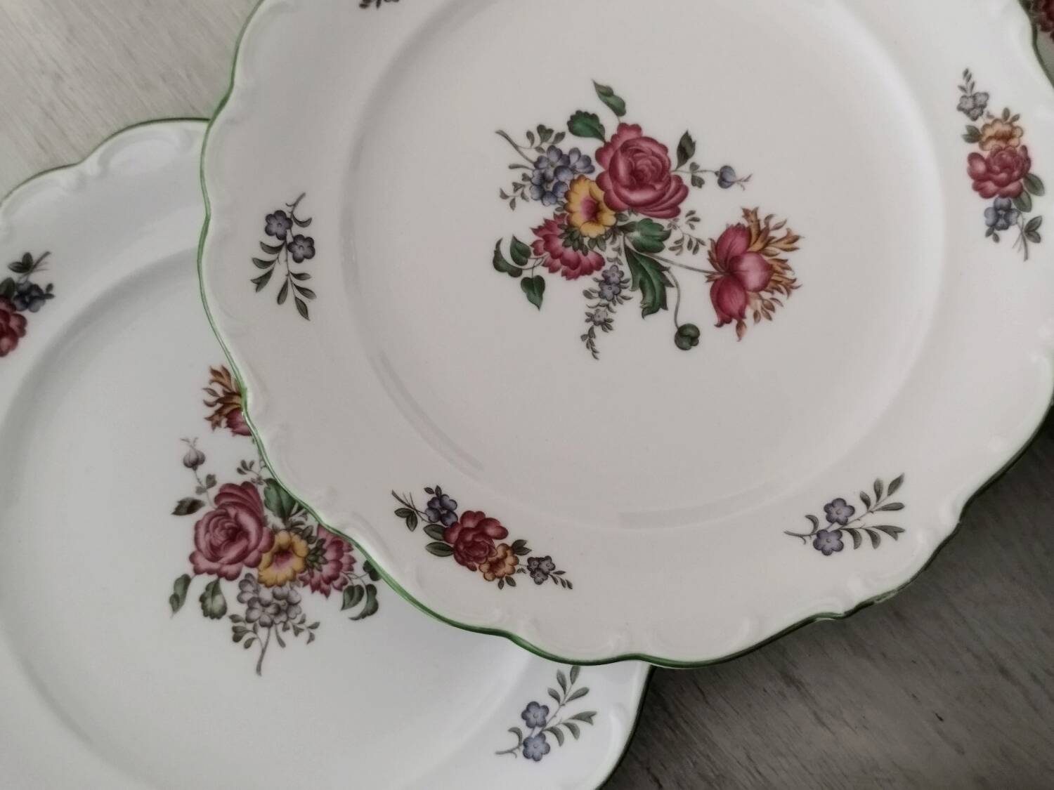 Service cake dessert dish and plates euro porcelain old colmar model